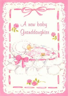 New Baby - A Granddaughter - Pink Bows
