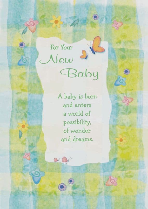 New Baby - Boy or Girl - Floral Border