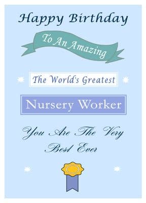 Nursery Worker - Birthday Card
