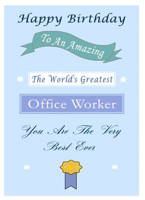 Office Worker - Birthday Card