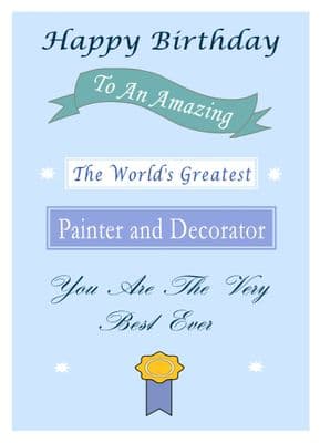 Painter & Decorator - Birthday Card