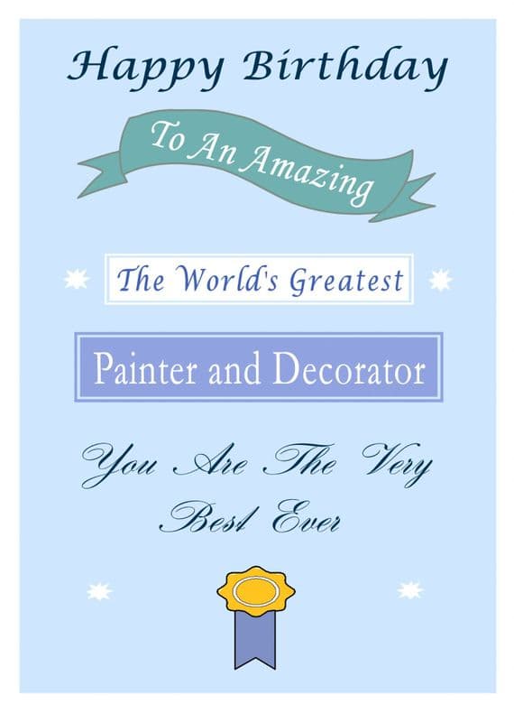 Painter & Decorator - Birthday Card