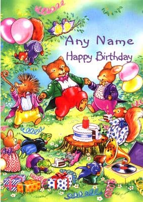 Party In The Forest Birthday Card