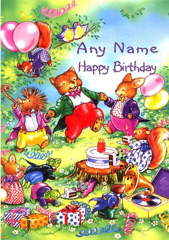 Party In The Forest Birthday Card