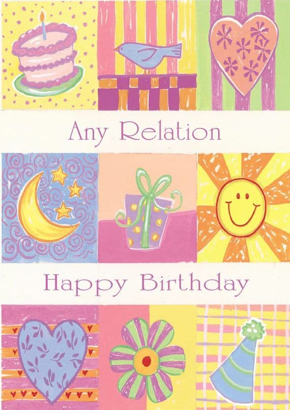 Pastel Collage Relation Birthday Card