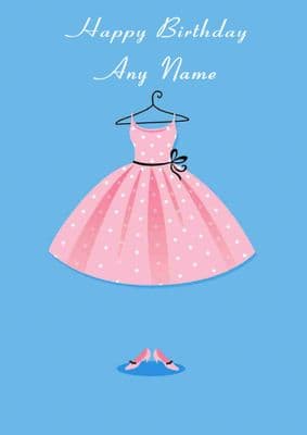 Pink Dress Birthday Card