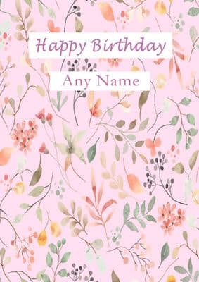 Pink Pastel Floral Birthday Card