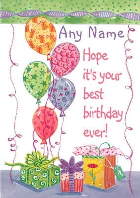 Presents And Balloons Birthday Card