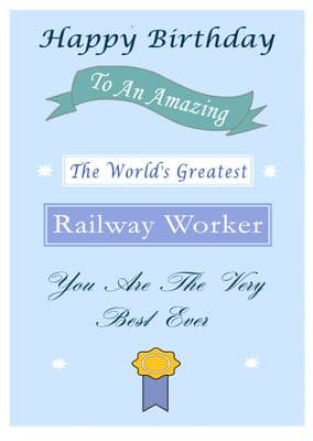 Railway Worker - Birthday Card