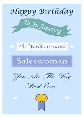 Saleswoman - Birthday Card