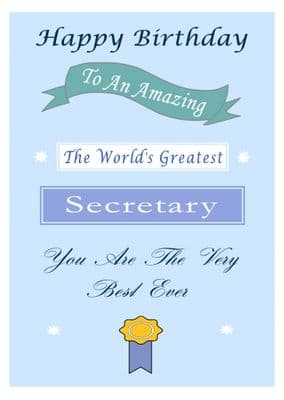 Secretary - Birthday Card