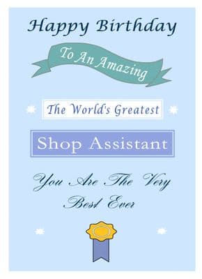 Shop Assistant - Birthday Card