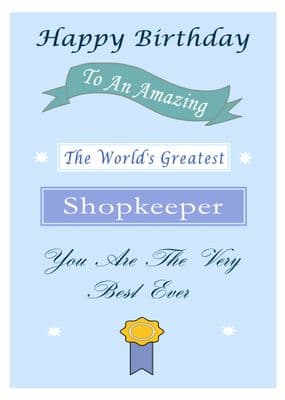Shopkeeper - Birthday Card