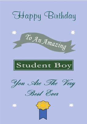 Student Boy - Birthday Card