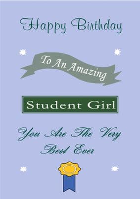 Student Girl - Birthday Card