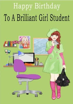 Student - Girl - Greeting Card