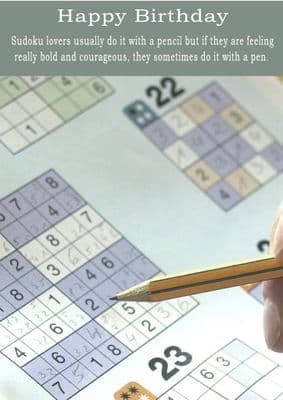 Sudoku-Birthday Card
