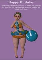 Swimming-Birthday Card