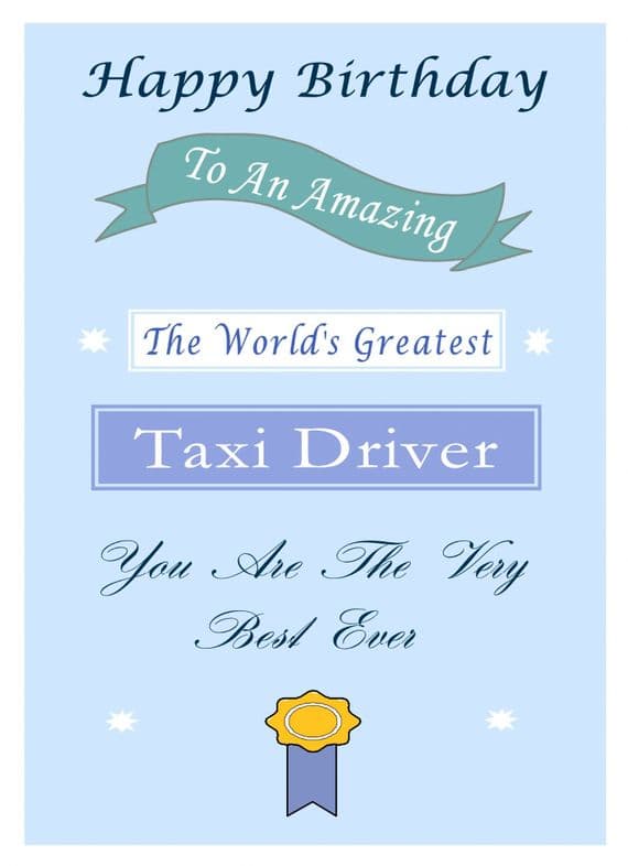 Taxi Driver - Birthday Card
