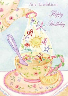 Teacup and Sunshine Relation Birthday Card