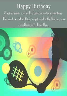 Tennis-Birthday with quote