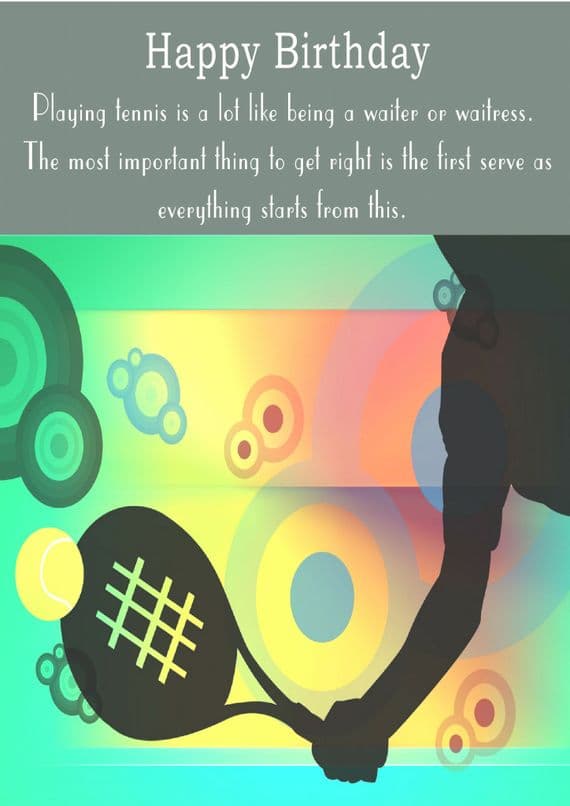 Tennis-Birthday with quote