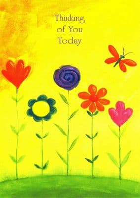 Thinking Of You - Yellow and Flowers