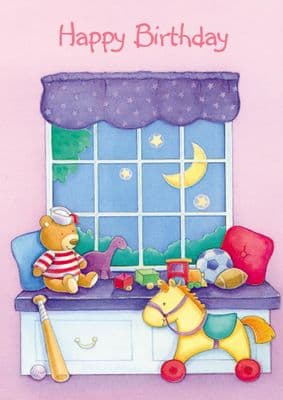 TOYS IN A WINDOW SEAT