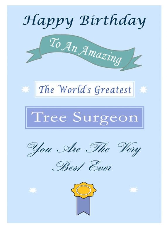 Tree Surgeon - Birthday Card