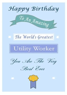 Utility Worker - Birthday Card