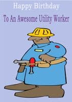 Utility Worker - Greeting Card