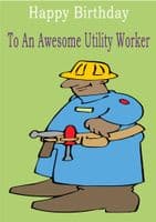 Utility Worker - Greeting Card