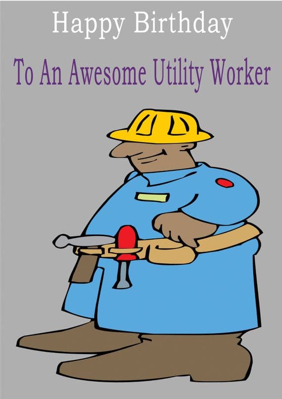 Utility Worker - Greeting Card
