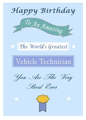 Vehicle Technician - Birthday Card