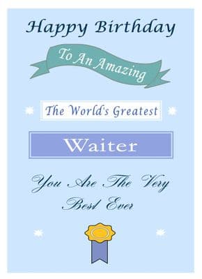 Waiter - Birthday Card
