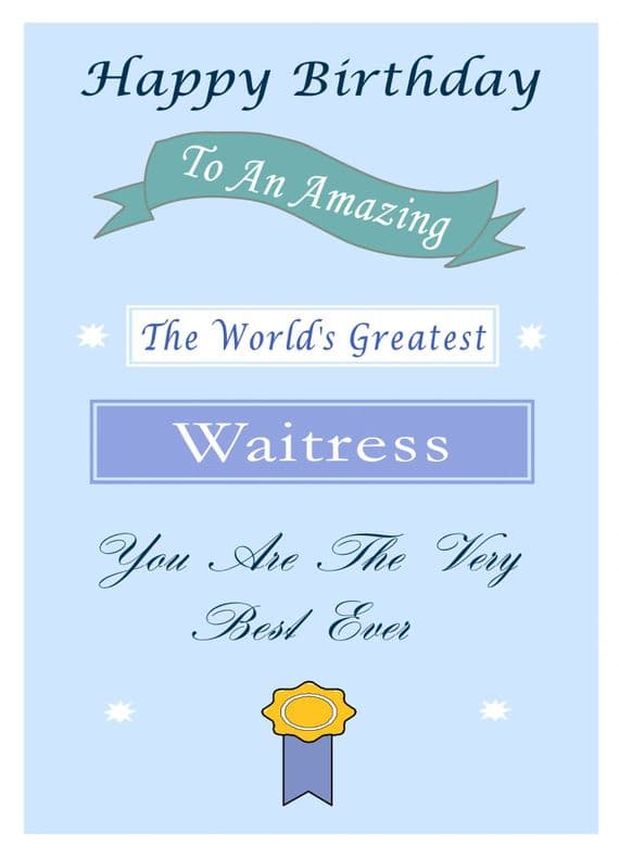 Waitress - Birthday Card