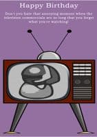 Watching Television-Birthday Card