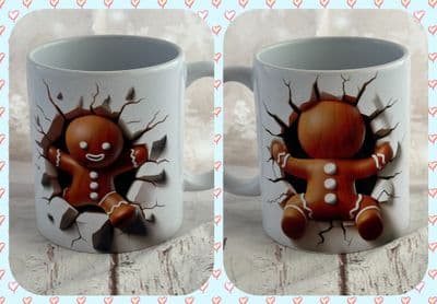3D effect Gingerbreadman mug