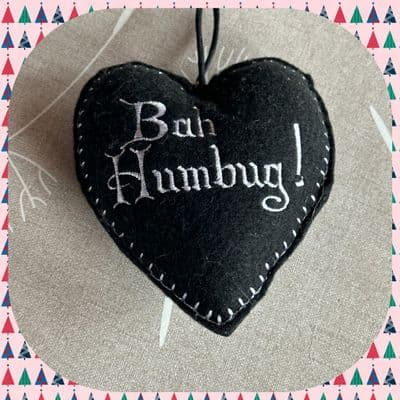 Bah Humbug Hanging Heart