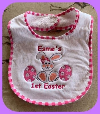 Girl's Personalised 1st Easter Bib