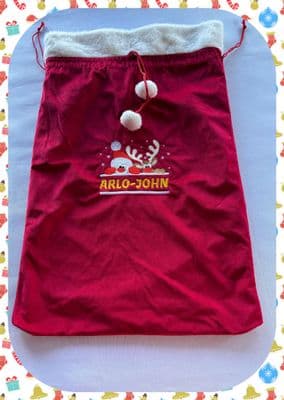 Santa Sack with pom poms