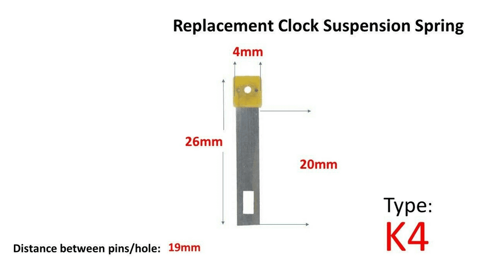 Clock Suspension Spring 26mm x 20mm x 5mm Type K4