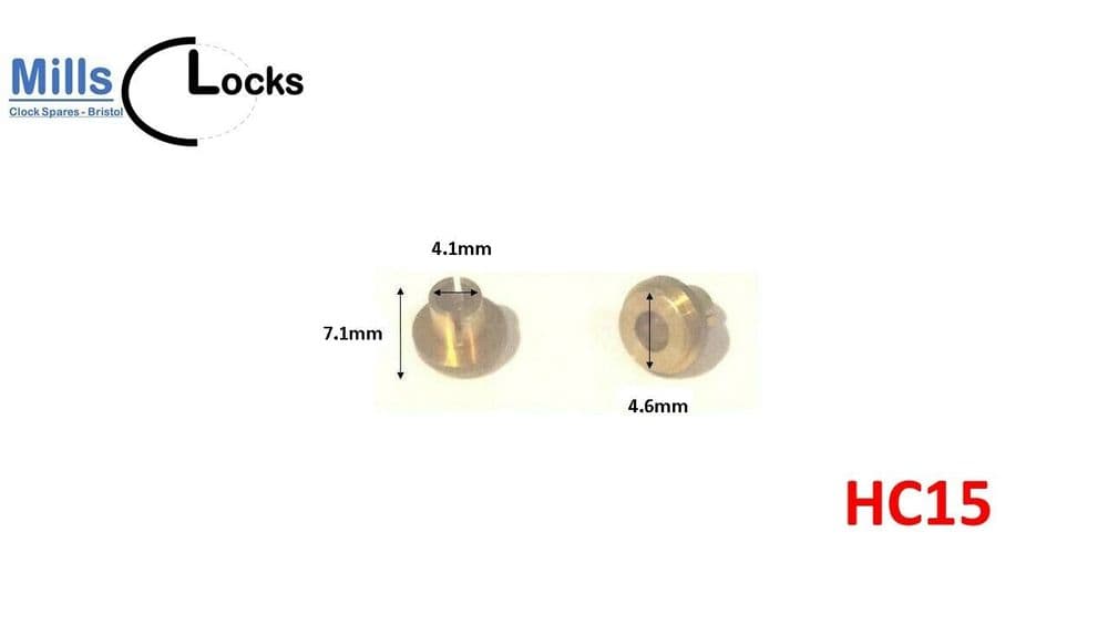 Small Clock Hour Hand Collet Brass - H 7 1mm x 4 6mm x 4 1mm HC15