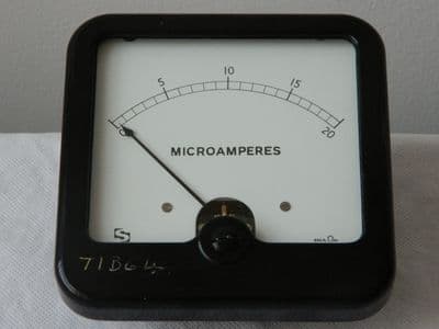 0-20 Microamps, Panel Mounted, Ammeter [1R17E]