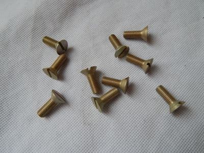 10 x 1/4-28 UNF Countersunk Slotted Head Screws Steel Fastener Length 3/4