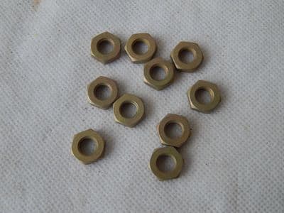 10 x 1/4-28 UNF Plain Hex Nuts, Steel, 7/16