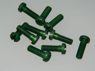 10 x 10-32 UNF Pan Head Bolts Light Alloy Dyed Green Part A171-1/2D [B7]