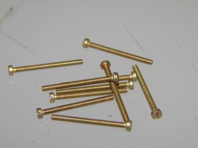 10 x 10BA Screws Slotted Cheese Head Steel Length 3/4
