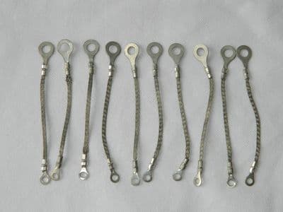 10 x 11cm Long Aircraft Bonding Leads With Lug Ends [1R8D]