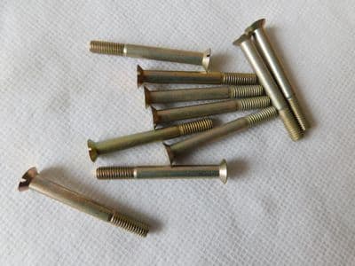 10 x 2BA Slotted Head Countersunk Screws, Grip Length 1.2", Part AS1242-12C [P1]